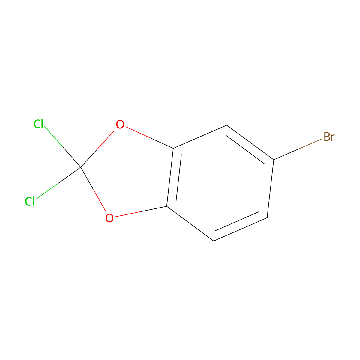 5-Bromo-2,2-dichlorobenzo[d][1,3]dioxole molecular structure, CAS 33070-31-4