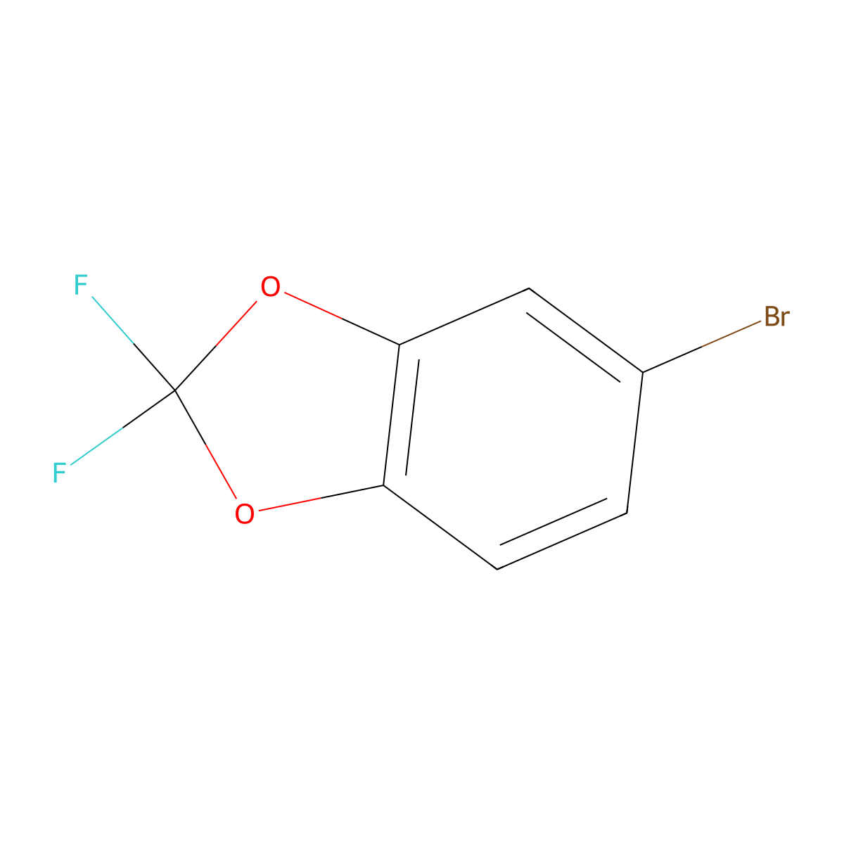 5-Bromo-2,2-difluoro-1,3-benzodioxole molecular structure, CAS 33070-32-5