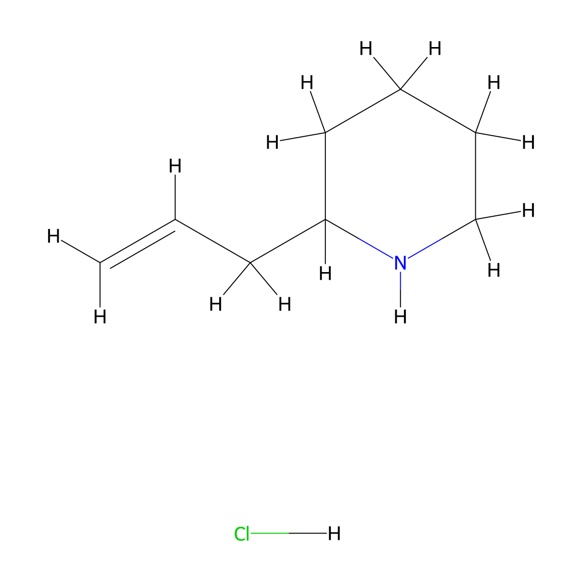 2-(Prop-2-en-1-yl)piperidine hydrochloride molecular structure, CAS 33078-45-4