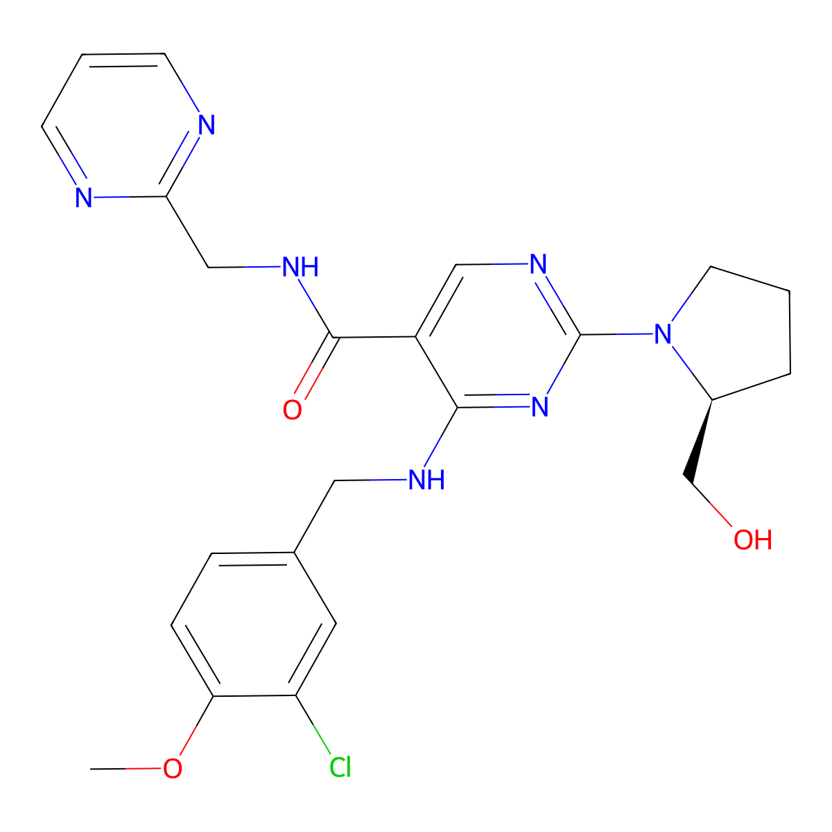 Avanafil molecular structure, CAS 330784-47-9