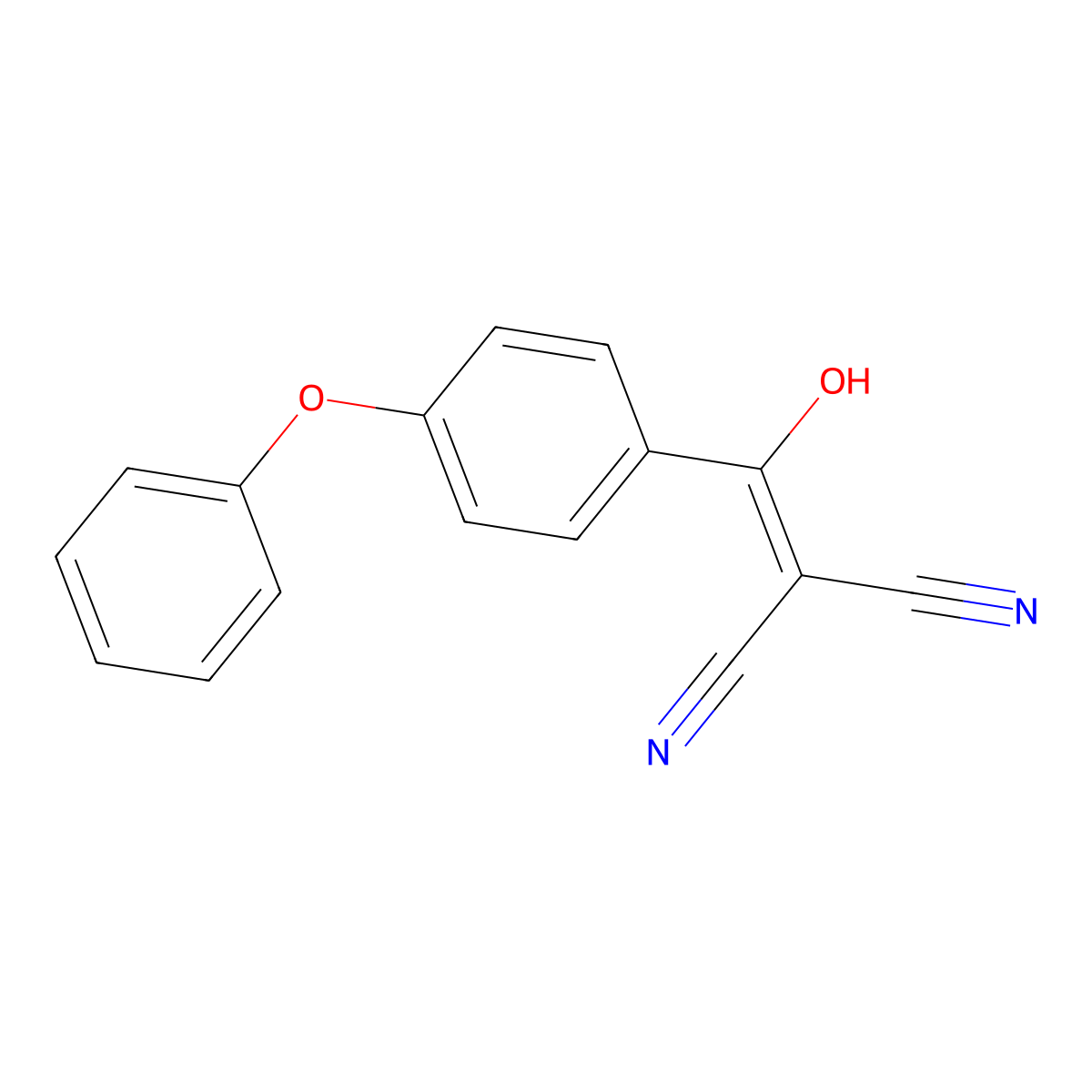 2-(Hydroxy-(4-phenoxyphenyl)methylene)propanedinitrile molecular structure, CAS 330792-68-2