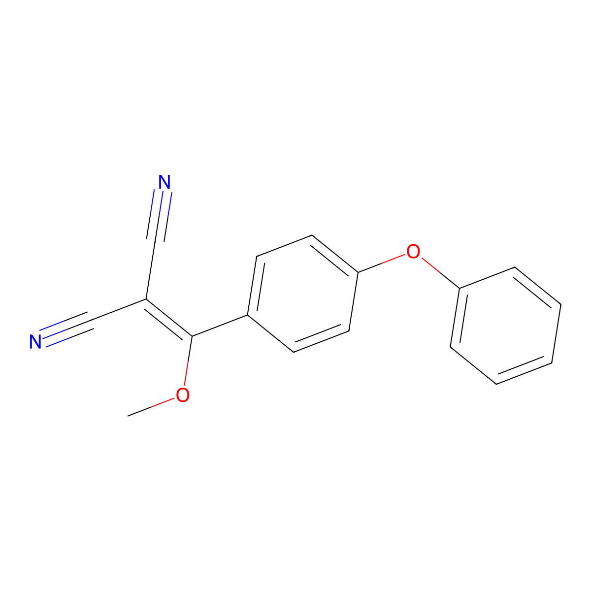 2-((Methoxy)(4-phenoxyphenyl)methylene)malononitrile molecular structure, CAS 330792-69-3