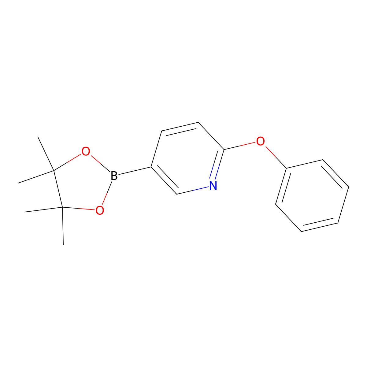 2-Phenoxy-5-(4,4,5,5-tetramethyl-1,3,2-dioxaborolan-2-yl)pyridine molecular structure, CAS 330792-76-2