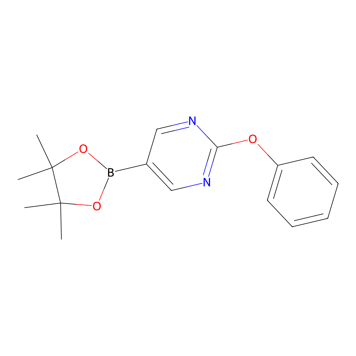2-Phenoxy-5-(4,4,5,5-tetramethyl-1,3,2-dioxaborolan-2-YL)pyrimidine molecular structure, CAS 330792-85-3