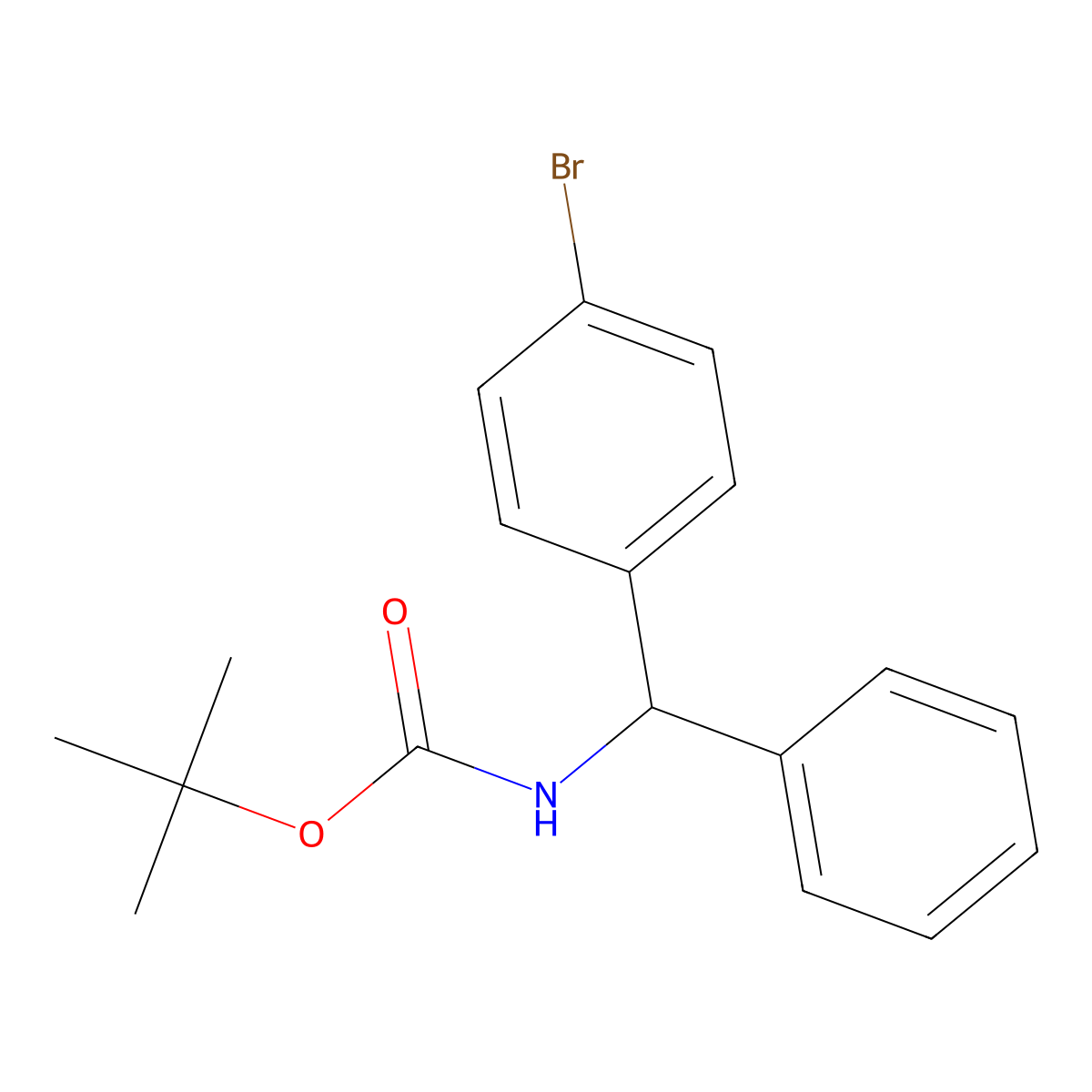 tert-butyl N-[(4-bromophenyl)(phenyl)methyl]carbamate molecular structure, CAS 330792-90-0