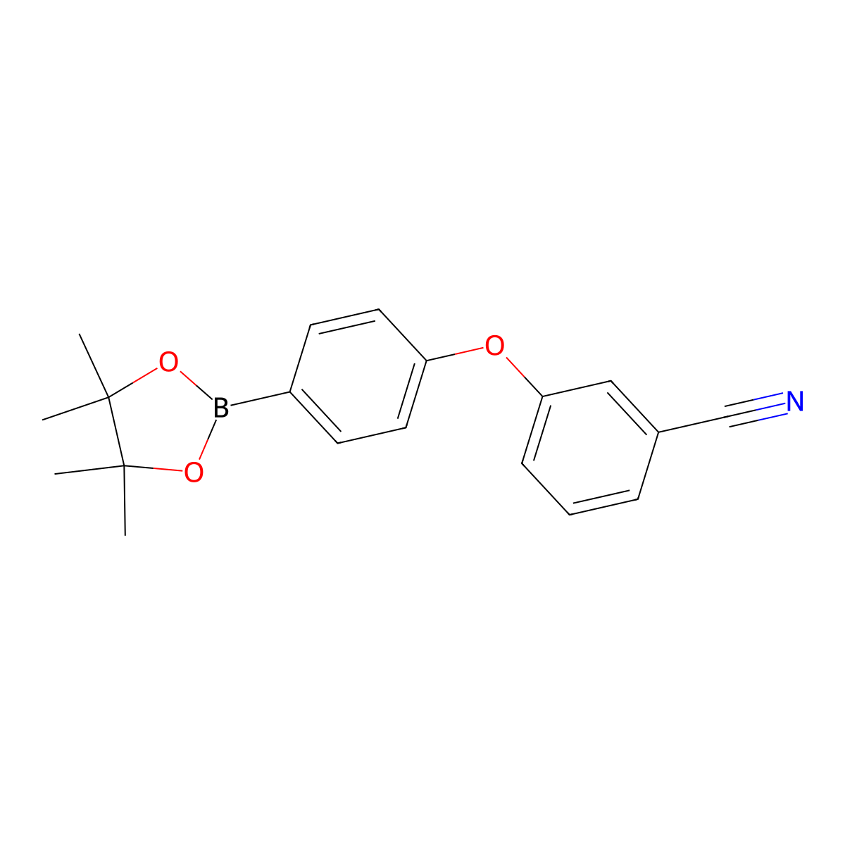 Benzonitrile, 3-[4-(4,4,5,5-tetramethyl-1,3,2-dioxaborolan-2-yl)phenoxy]- molecular structure, CAS 330792-98-8
