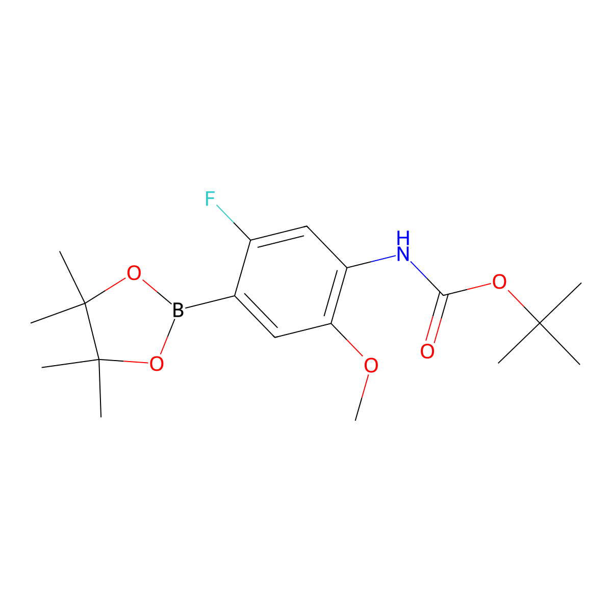 4-(Boc-amino)-2-fluoro-5-methoxybenzeneboronic acid pinacol ester molecular structure, CAS 330794-05-3