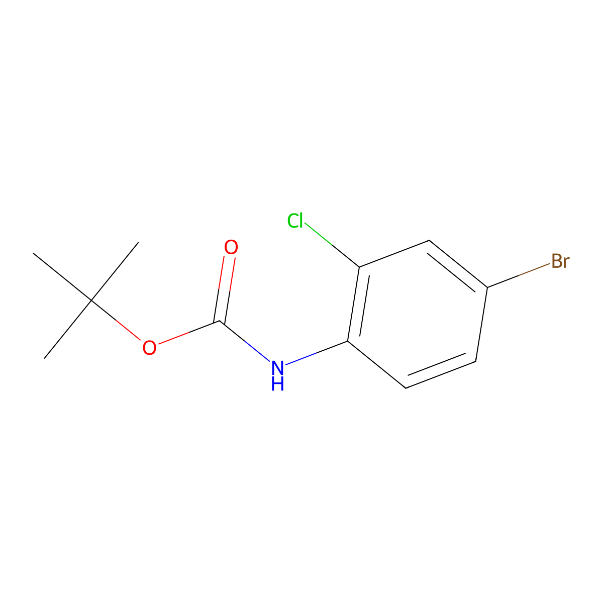 Tert-butyl (4-bromo-2-chlorophenyl)carbamate molecular structure, CAS 330794-09-7