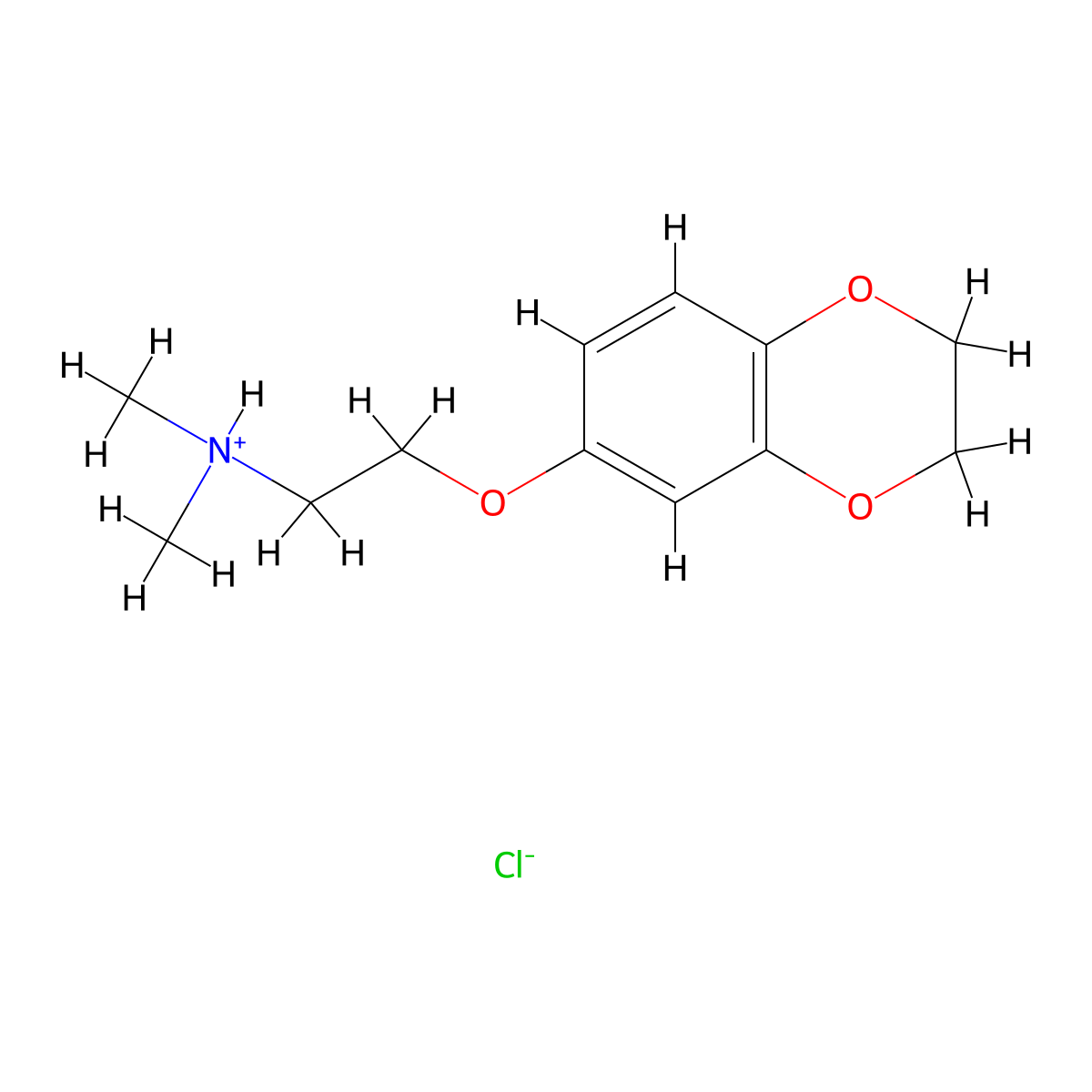 Ethylamine, 2-(1,4-benzodioxan-6-yloxy)-N,N-dimethyl-, hydrochloride molecular structure, CAS 3308-62-1