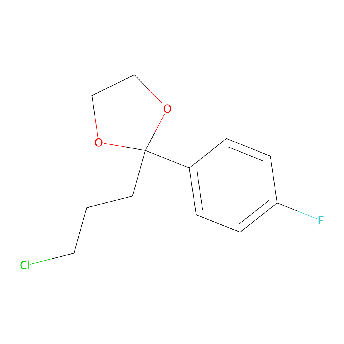 2-(3-Chloropropyl)-2-(4-fluorophenyl)-1,3-dioxolane molecular structure, CAS 3308-94-9