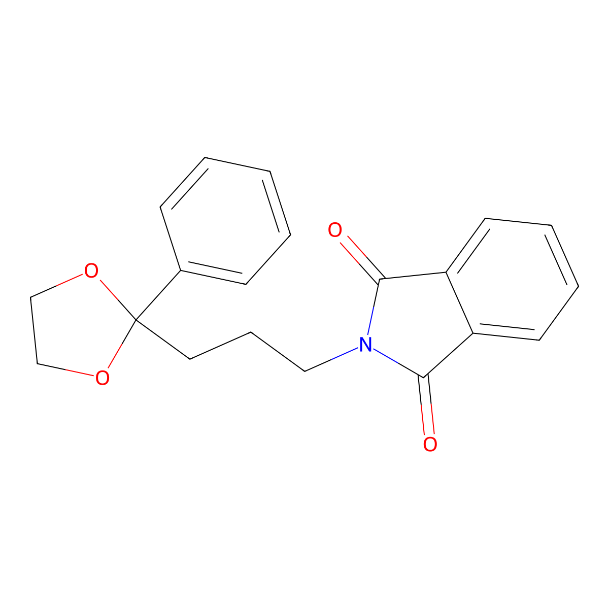 2-(3-(2-Phenyl-1,3-dioxolan-2-yl)propyl)isoindoline-1,3-dione molecular structure, CAS 3308-99-4