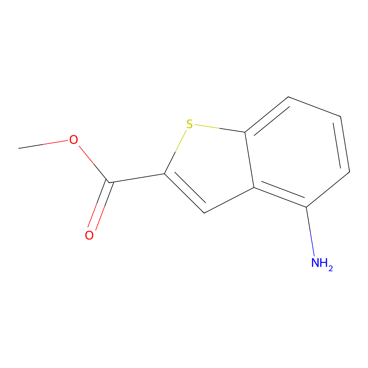 Methyl 4-aminobenzo[b]thiophene-2-carboxylate molecular structure, CAS 330801-72-4