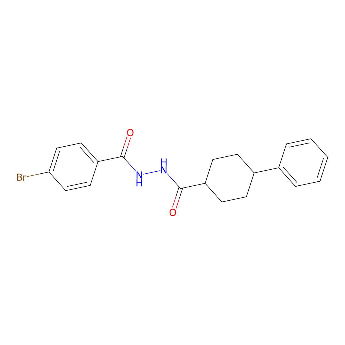 4-bromo-N'-(4-phenylcyclohexanecarbonyl)benzohydrazide molecular structure, CAS 330817-19-1