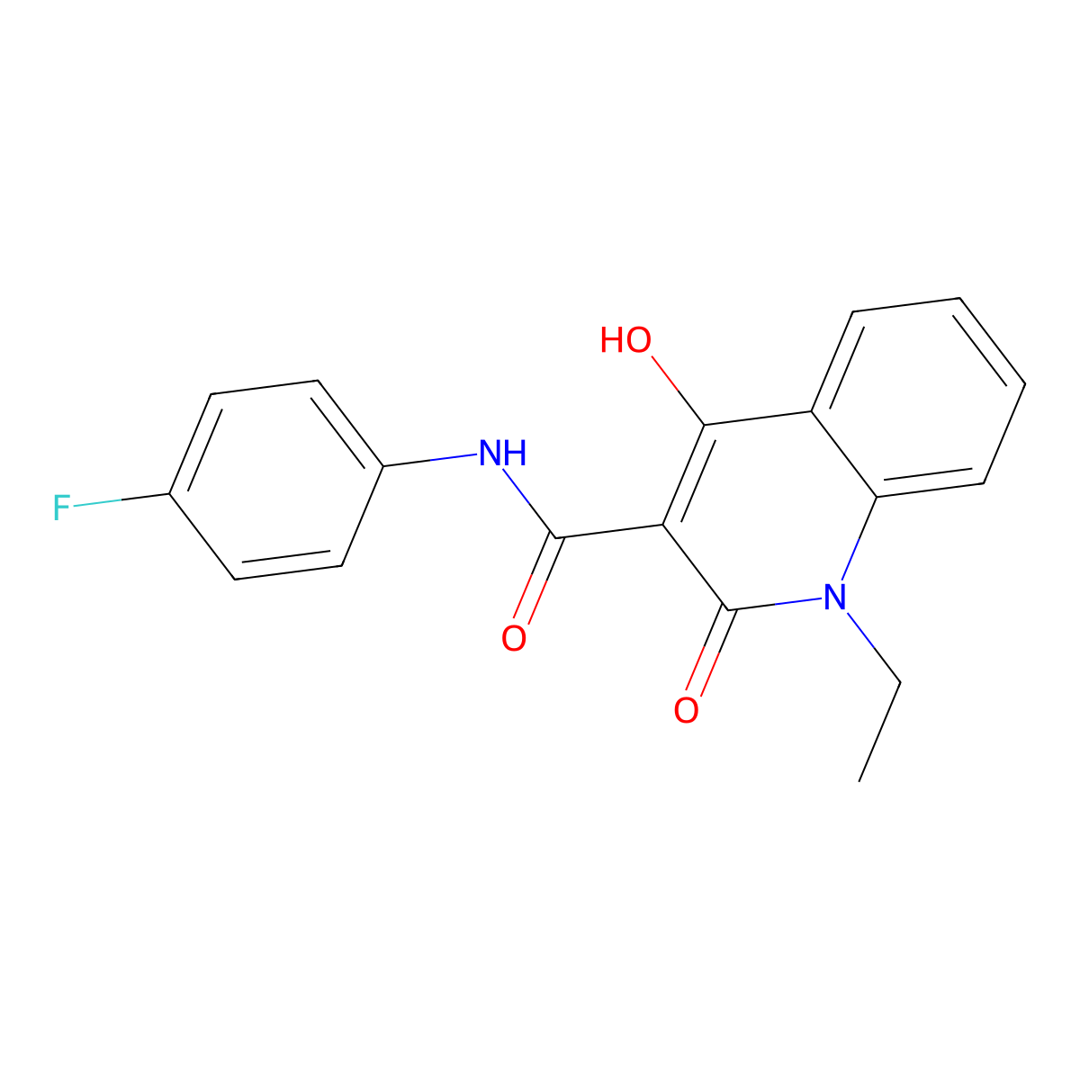 1-ethyl-N-(4-fluorophenyl)-4-hydroxy-2-oxo-1,2-dihydroquinoline-3-carboxamide molecular structure, CAS 330817-63-5