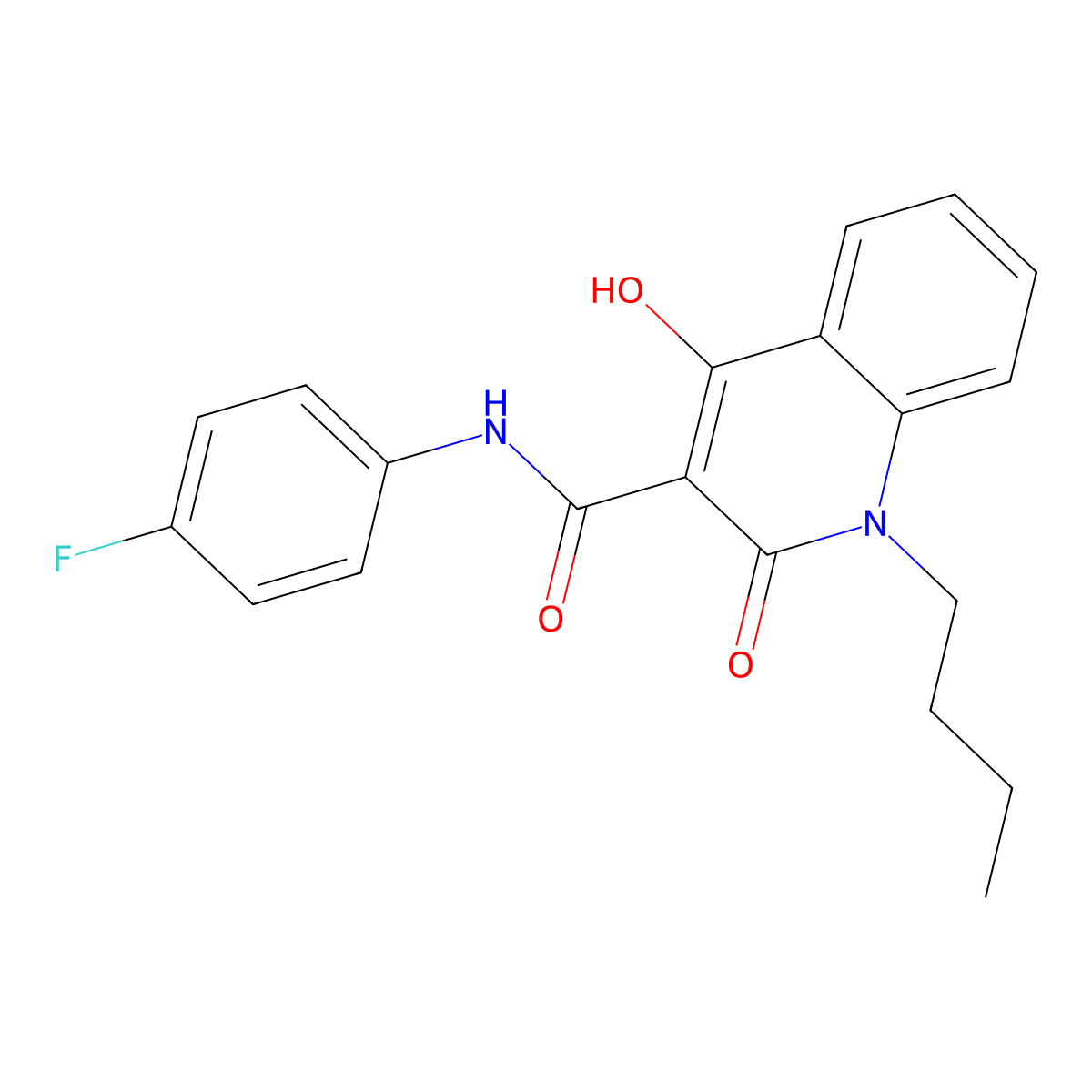 1-butyl-N-(4-fluorophenyl)-4-hydroxy-2-oxo-1,2-dihydroquinoline-3-carboxamide molecular structure, CAS 330817-67-9