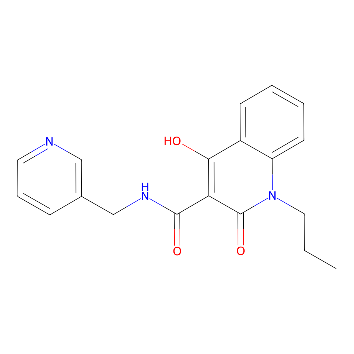 4-hydroxy-2-oxo-1-propyl-N-(pyridin-3-ylmethyl)-1,2-dihydroquinoline-3-carboxamide molecular structure, CAS 330817-97-5