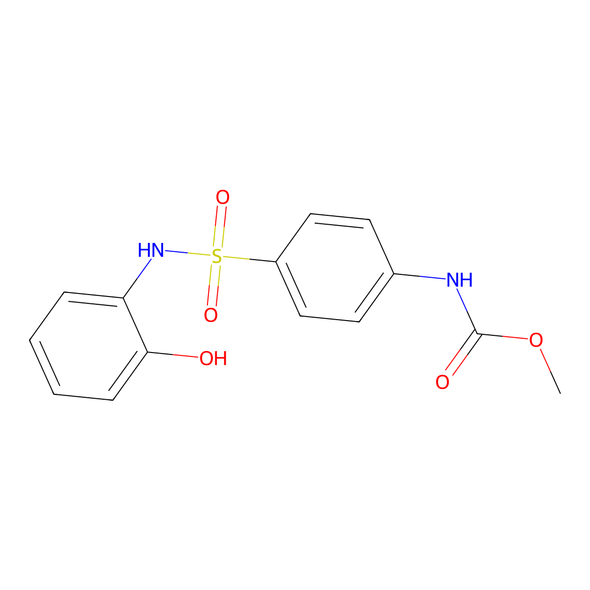 Methyl {4-[(2-hydroxyphenyl)sulfamoyl]phenyl}carbamate molecular structure, CAS 330818-11-6