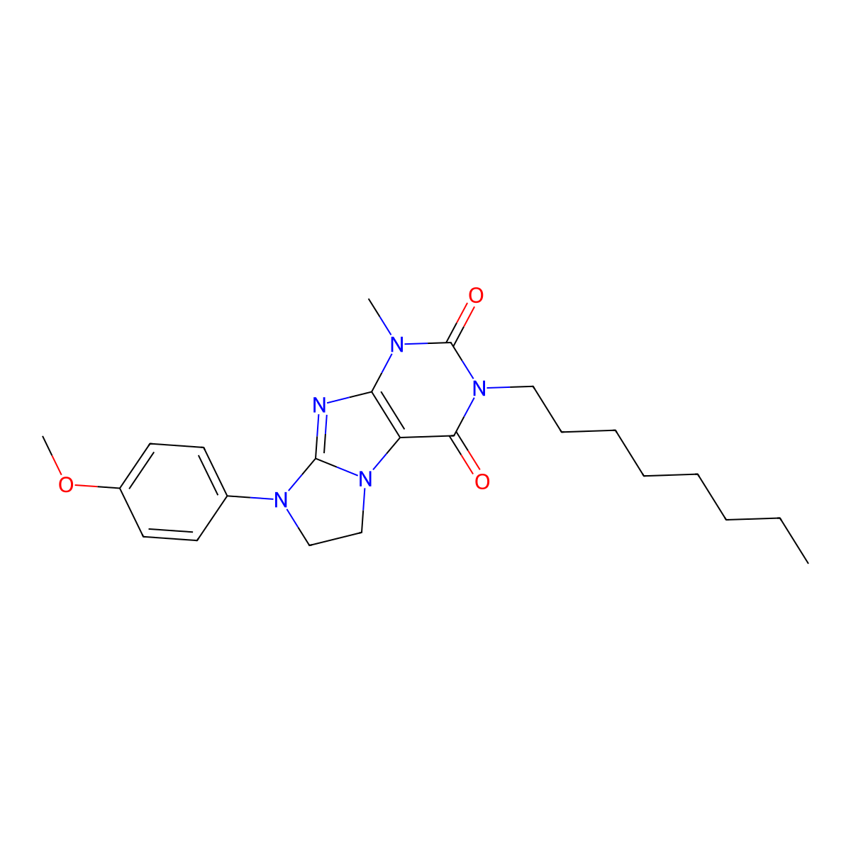6-(4-Methoxyphenyl)-4-methyl-2-octyl-7,8-dihydropurino[7,8-a]imidazole-1,3-dione molecular structure, CAS 330818-18-3