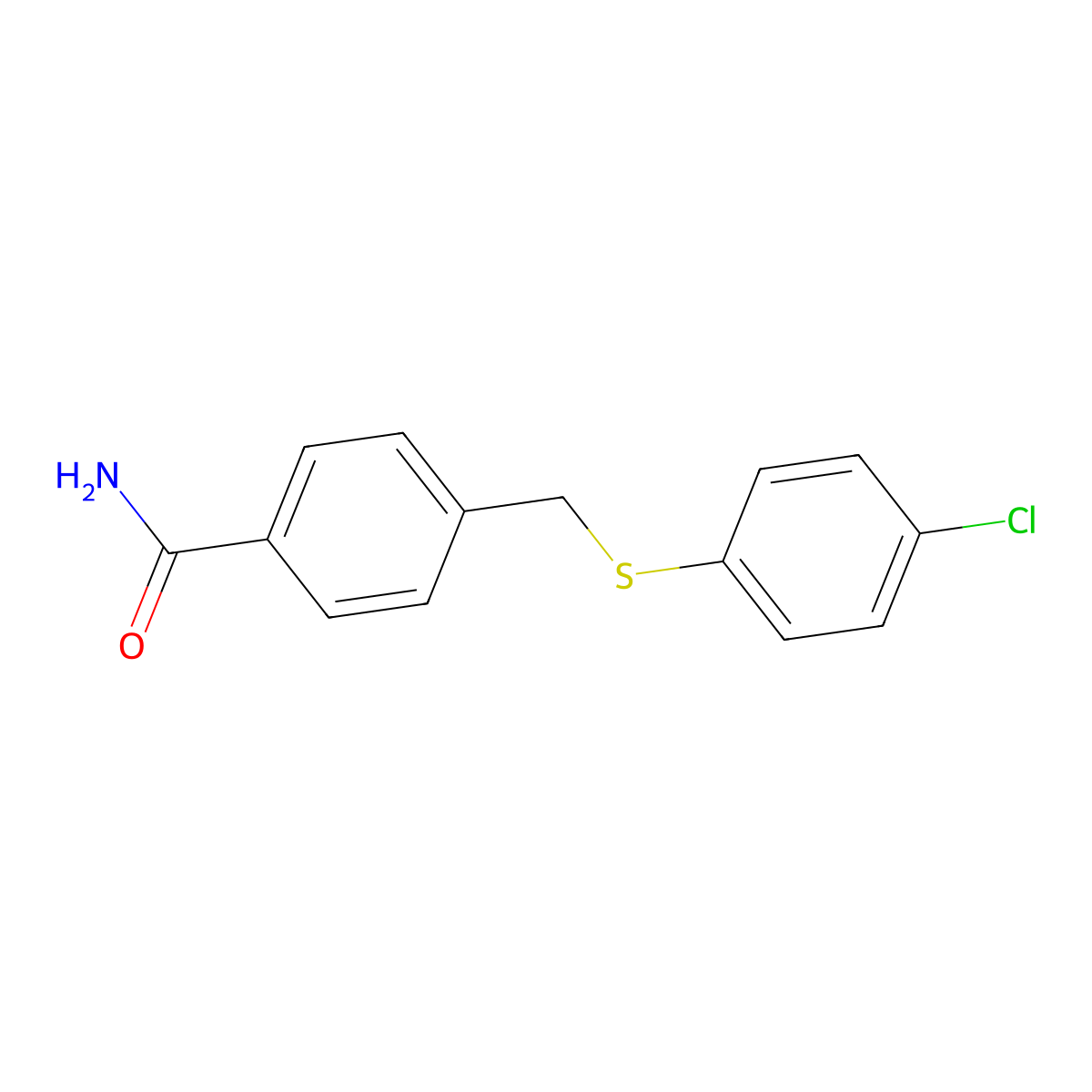 4-[(4-Chlorophenyl)sulfanylmethyl]benzamide molecular structure, CAS 330819-15-3