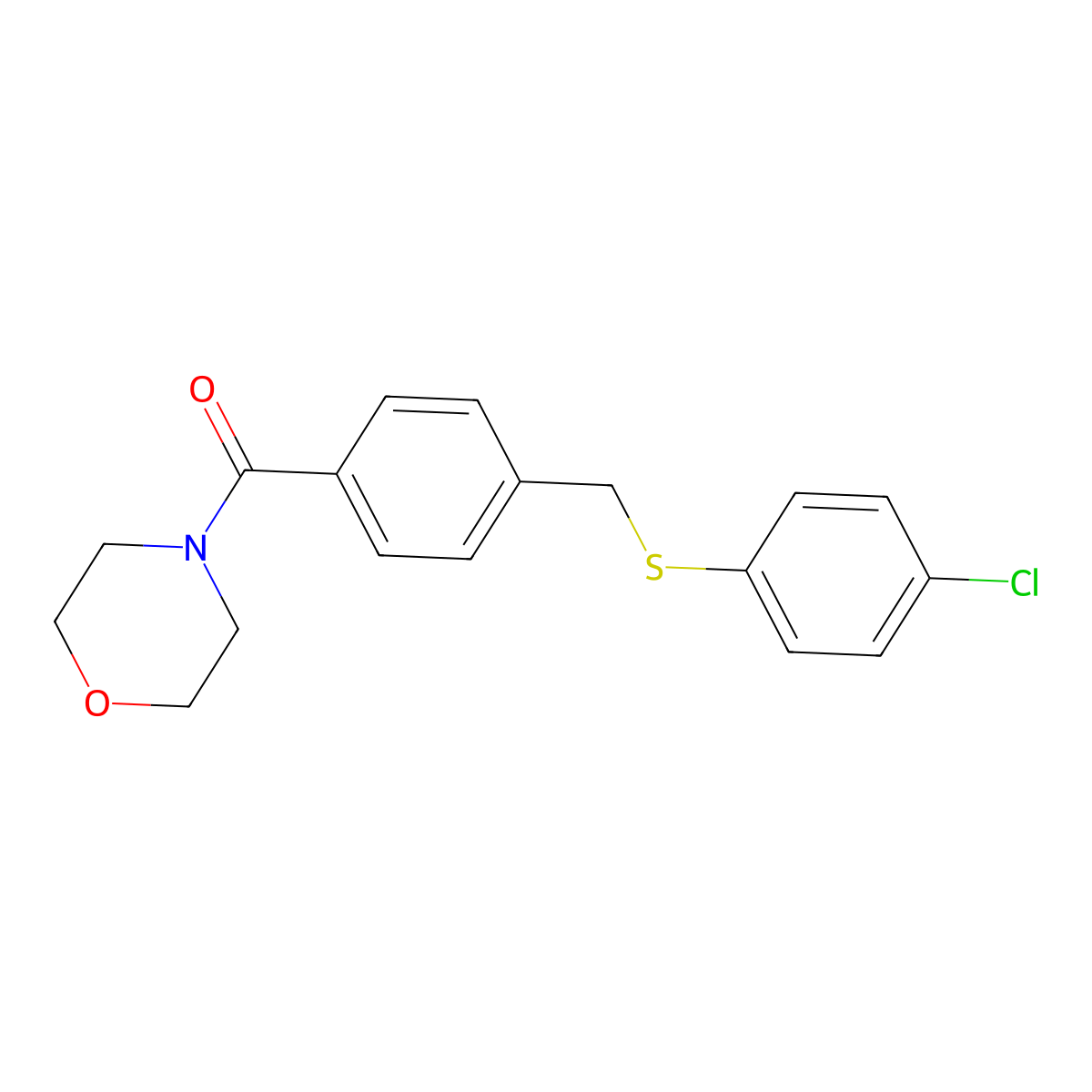 [4-[(4-Chlorophenyl)sulfanylmethyl]phenyl]-morpholin-4-ylmethanone molecular structure, CAS 330819-30-2