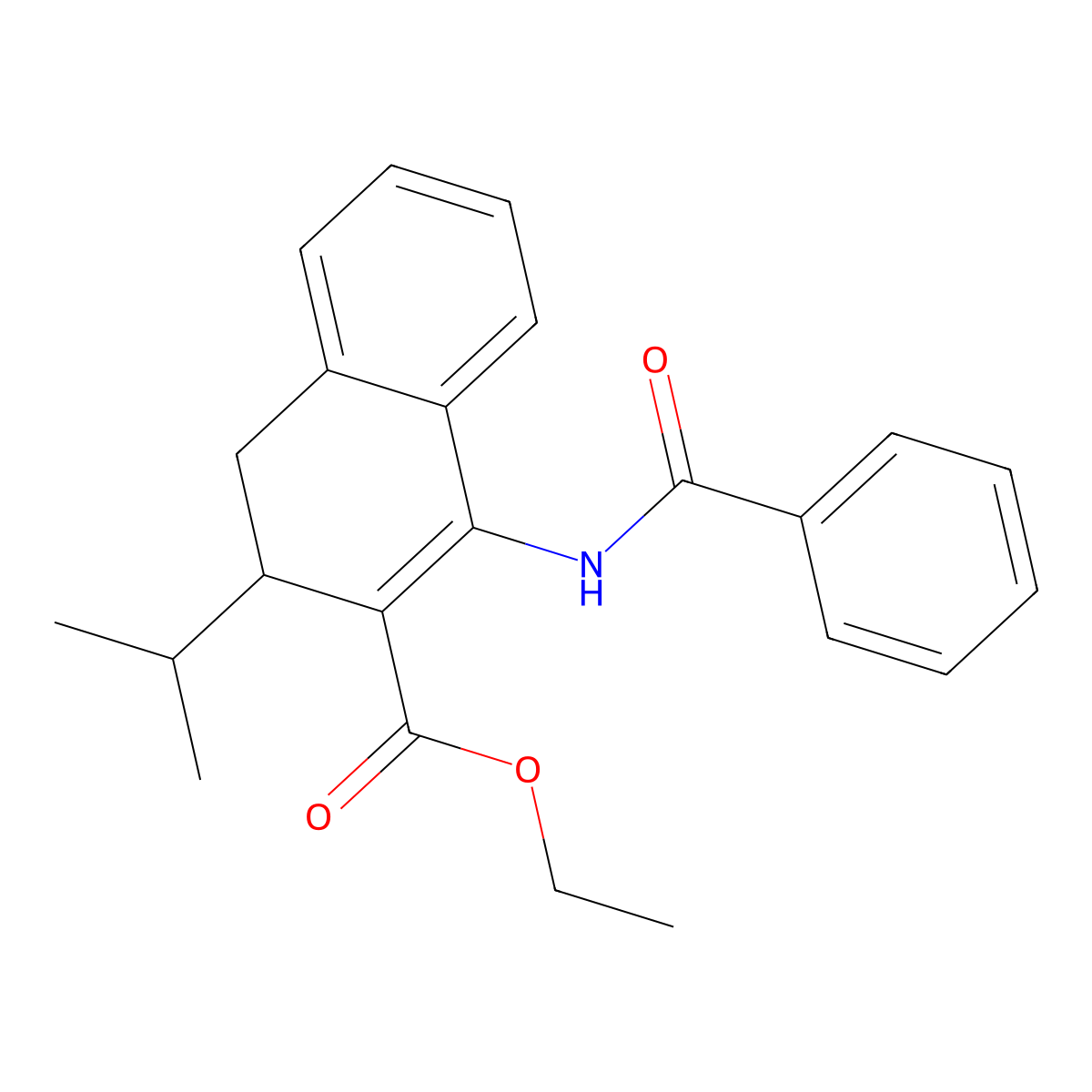 Ethyl 1-benzamido-3-isopropyl-3,4-dihydronaphthalene-2-carboxylate molecular structure, CAS 330819-71-1