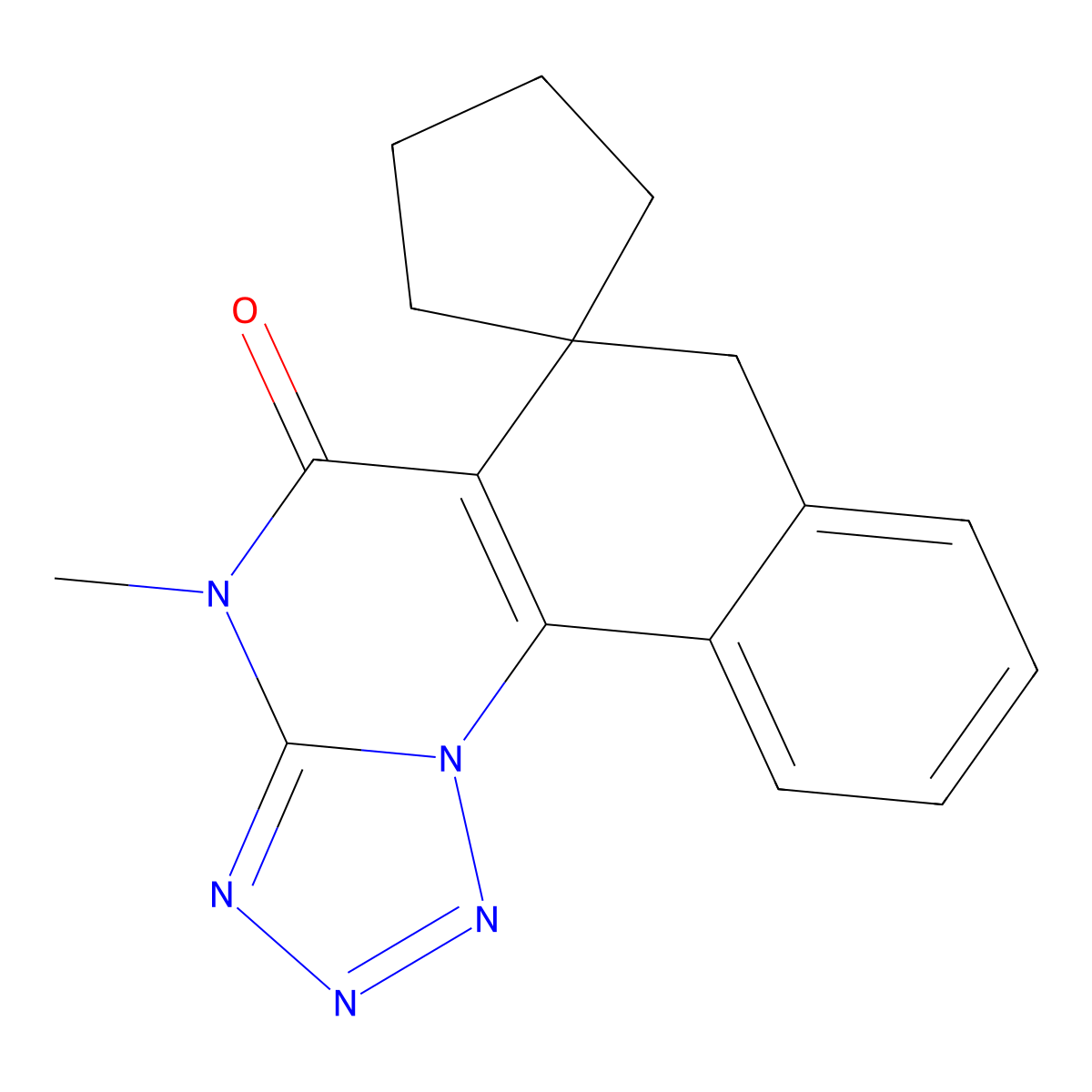 4-methyl-4H-spiro[benzo[h]tetrazolo[1,5-a]quinazoline-6,1'-cyclopentan]-5(7H)-one molecular structure, CAS 330819-72-2