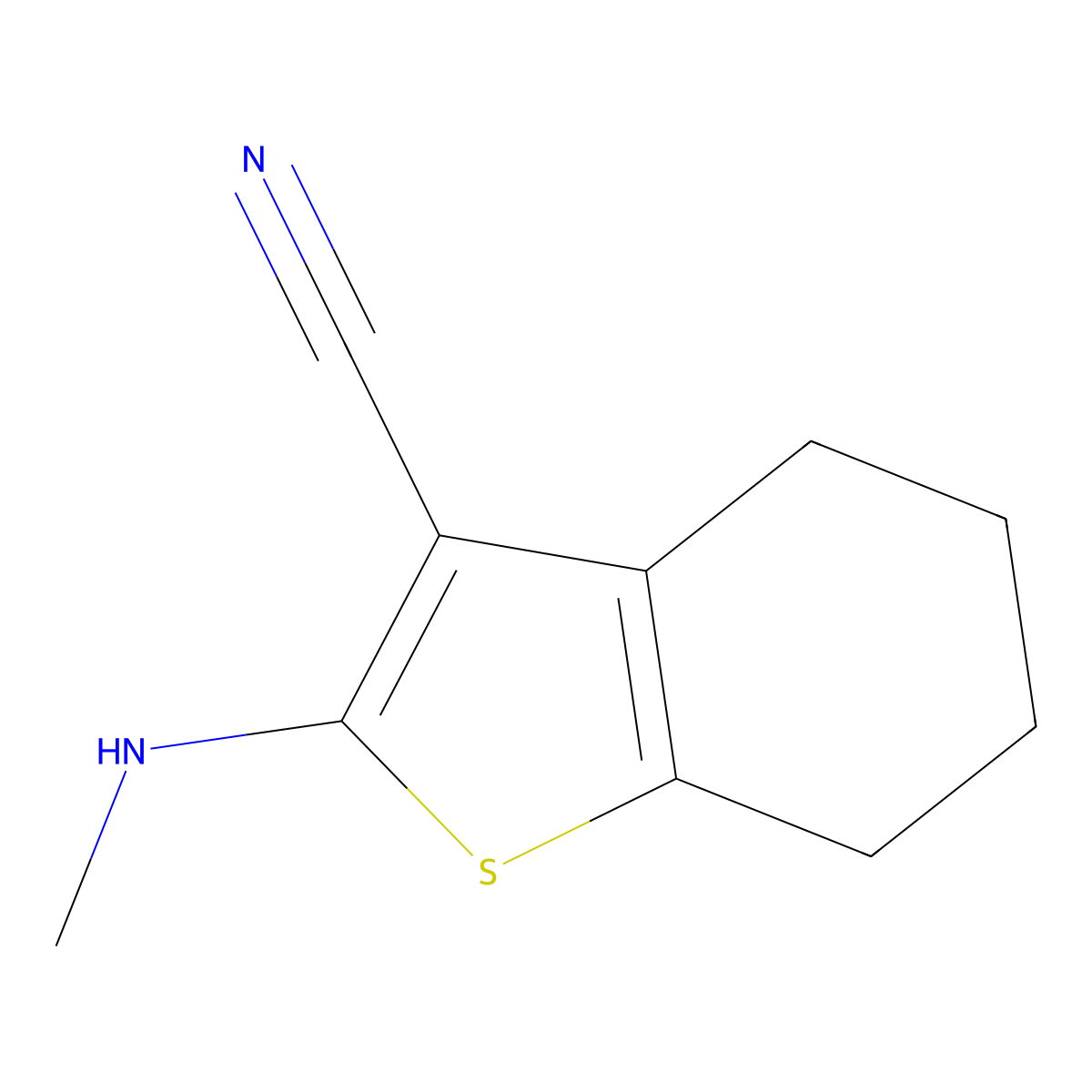 2-(Methylamino)-4,5,6,7-tetrahydro-1-benzothiophene-3-carbonitrile molecular structure, CAS 330819-87-9