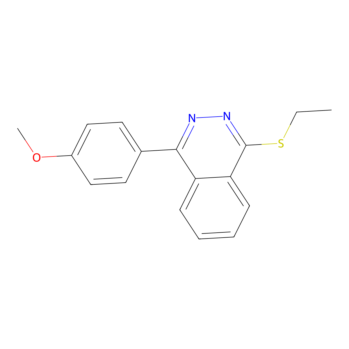 1-Ethylsulfanyl-4-(4-methoxyphenyl)phthalazine molecular structure, CAS 330826-09-0