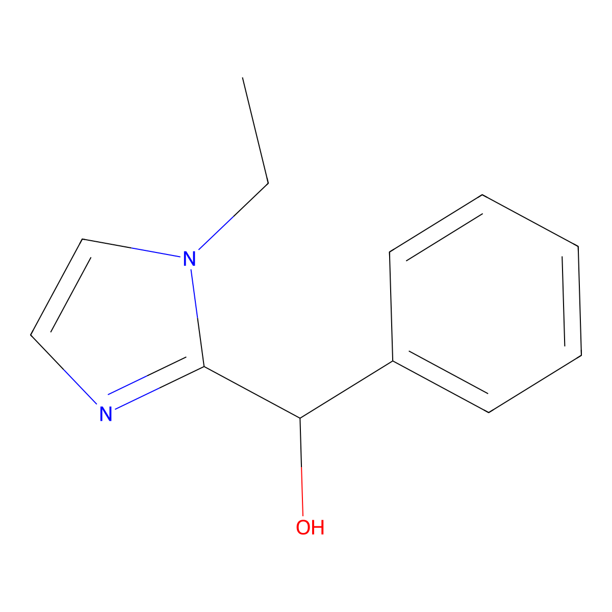 (1-ethyl-1H-imidazol-2-yl)(phenyl)methanol molecular structure, CAS 330826-14-7