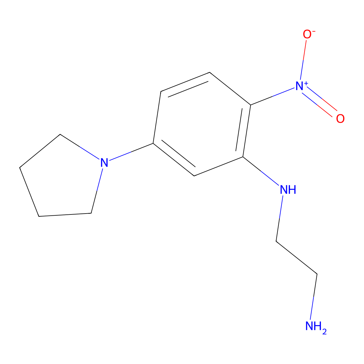 N'-(2-nitro-5-pyrrolidin-1-ylphenyl)ethane-1,2-diamine molecular structure, CAS 330826-20-5