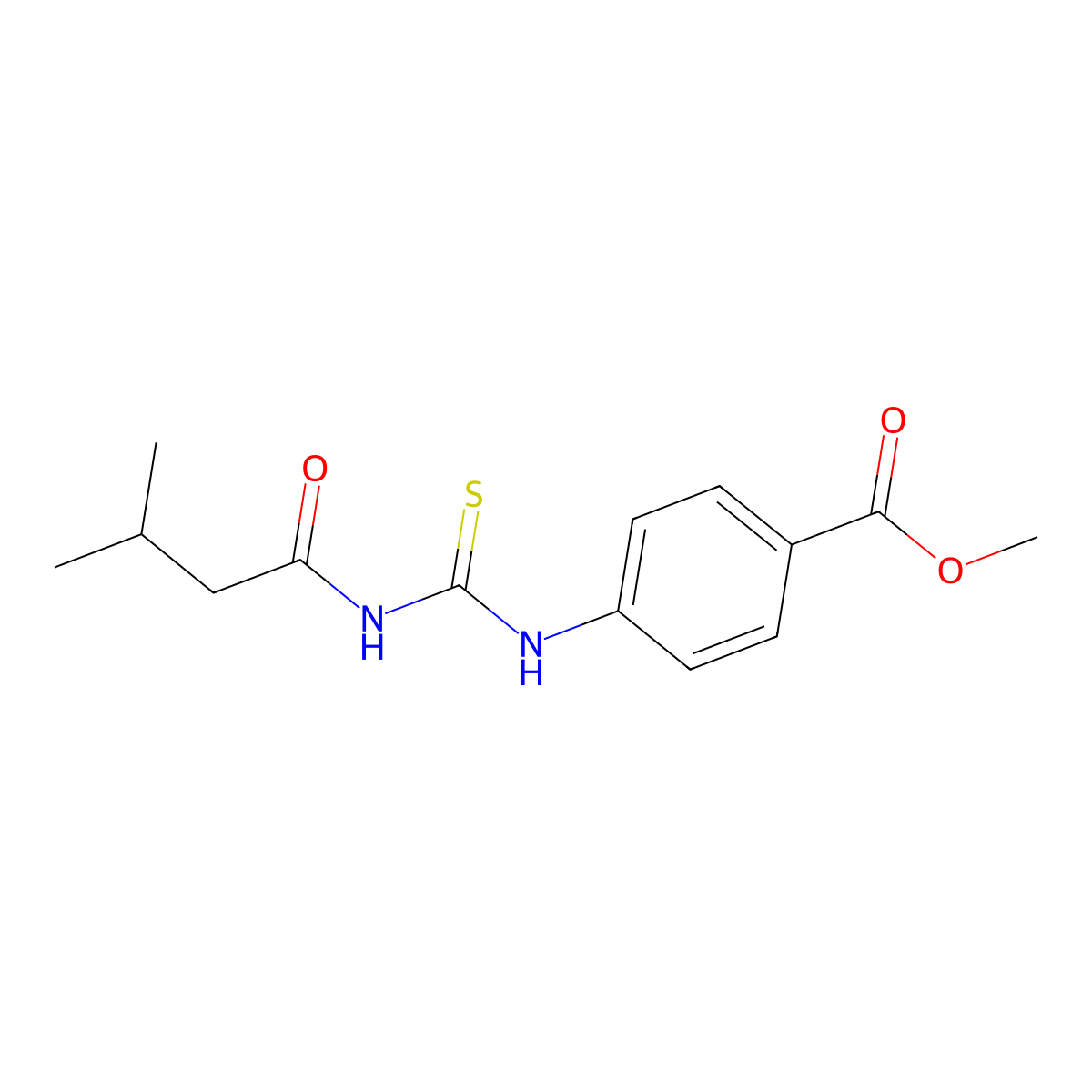 Methyl 4-{[(3-methylbutanoyl)carbamothioyl]amino}benzoate molecular structure, CAS 330826-48-7