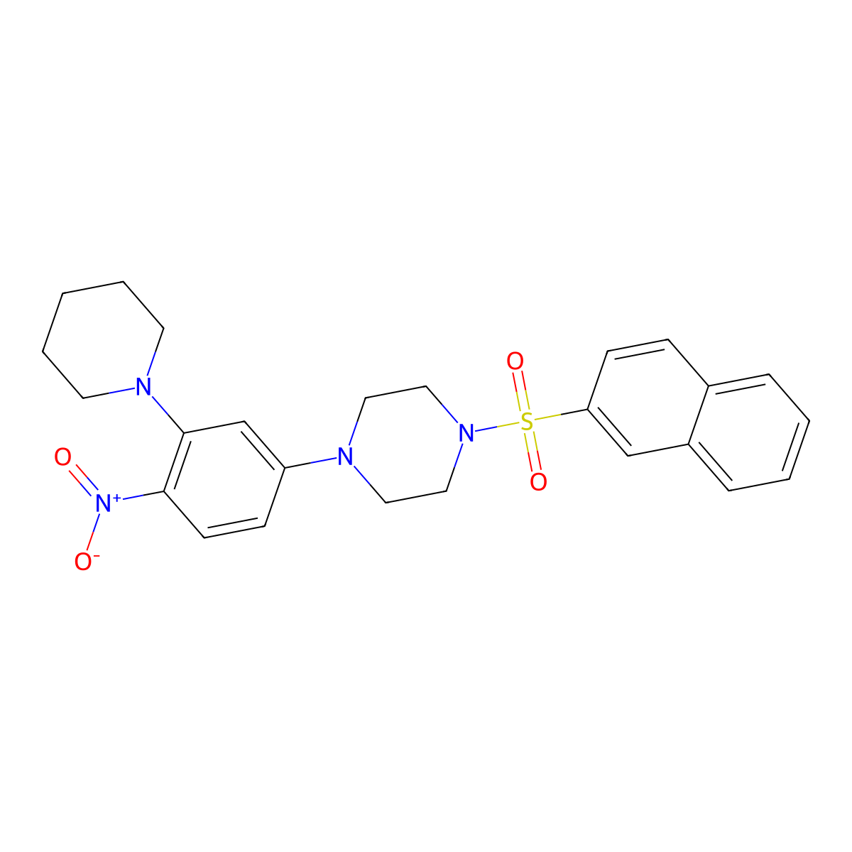 1-(2-Naphthylsulfonyl)-4-(4-nitro-3-piperidylphenyl)piperazine molecular structure, CAS 330826-62-5