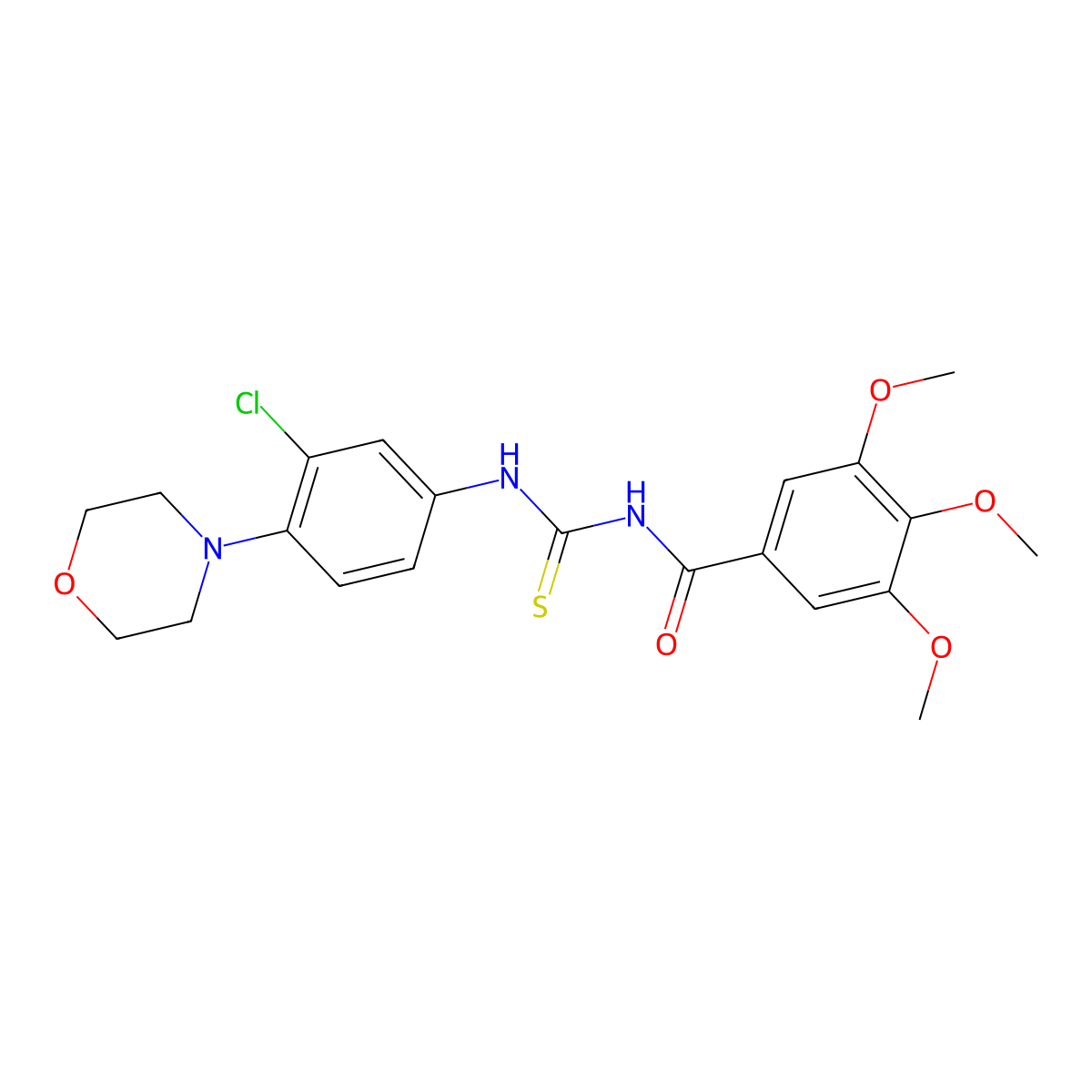 N-[3-chloro-4-(4-morpholinyl)phenyl]-N'-(3,4,5-trimethoxybenzoyl)thiourea molecular structure, CAS 330826-67-0