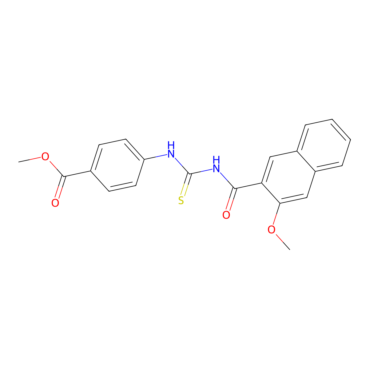 Methyl 4-(3-(3-methoxy-2-naphthoyl)thioureido)benzoate molecular structure, CAS 330826-77-2