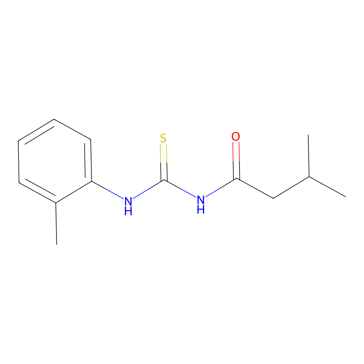 3-methyl-N-[(2-methylphenyl)carbamothioyl]butanamide molecular structure, CAS 330826-80-7
