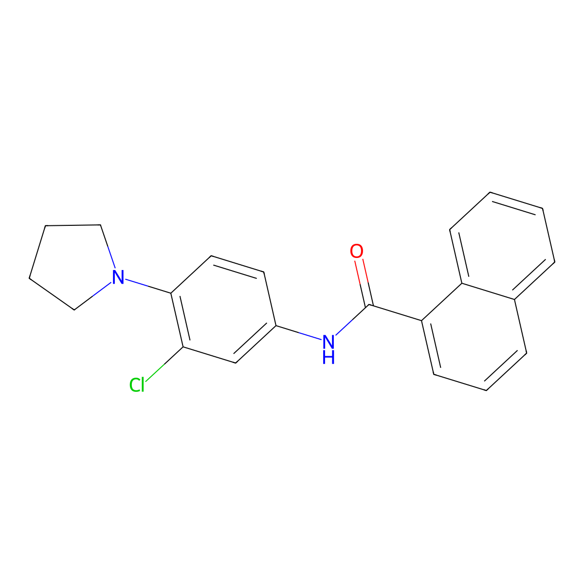 N-(3-chloro-4-pyrrolidin-1-ylphenyl)naphthalene-1-carboxamide molecular structure, CAS 330826-88-5
