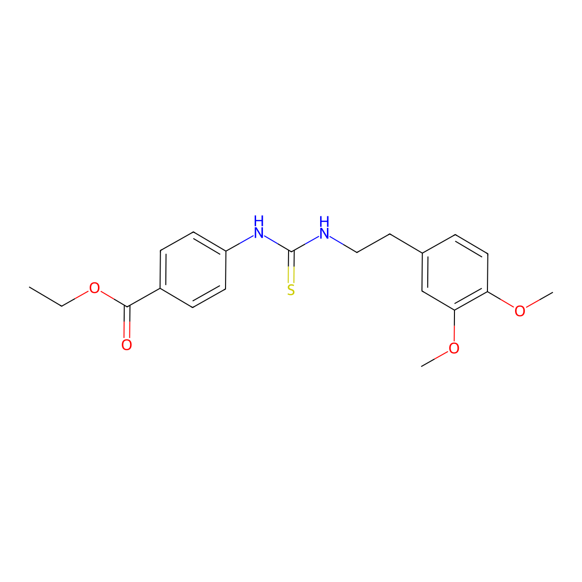 Ethyl 4-({[2-(3,4-dimethoxyphenyl)ethyl]carbamothioyl}amino)benzoate molecular structure, CAS 330827-37-7