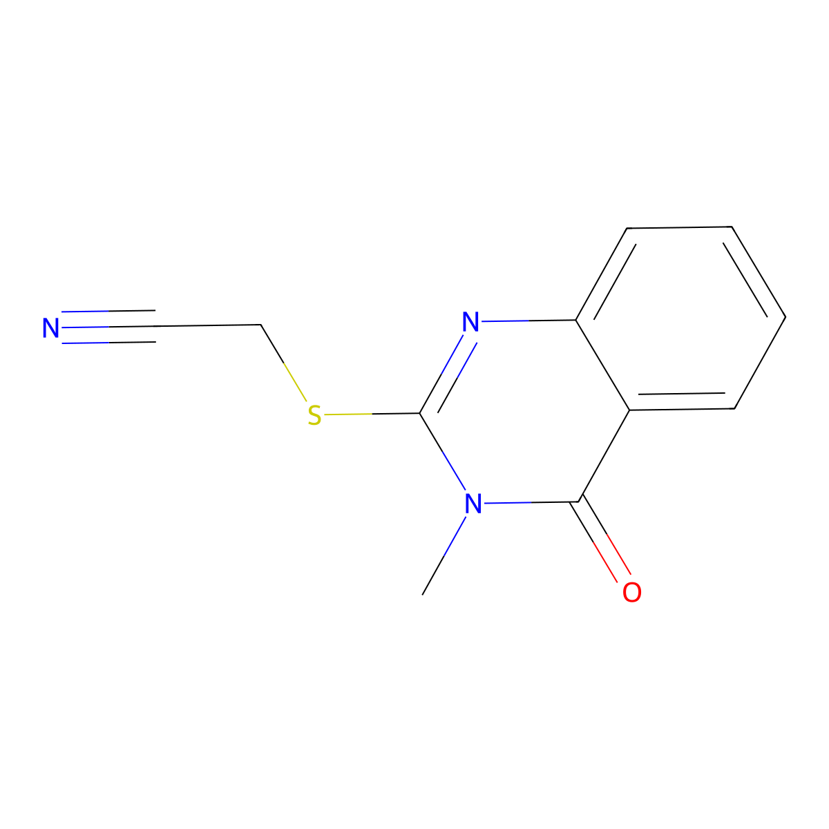 [(3-Methyl-4-oxo-3,4-dihydroquinazolin-2-yl)thio]acetonitrile molecular structure, CAS 330827-69-5