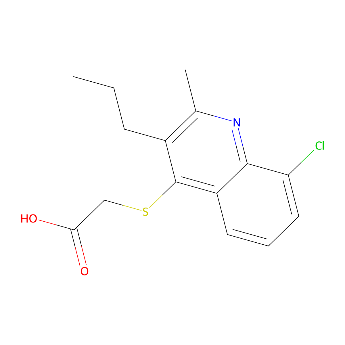 [(8-Chloro-2-methyl-3-propylquinolin-4-yl)sulfanyl]acetic acid molecular structure, CAS 330827-95-7