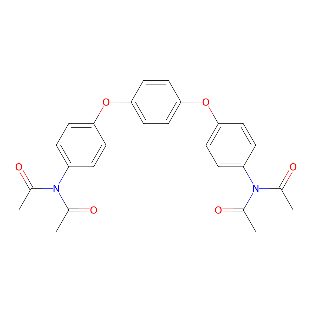 N-acetyl-N-[4-[4-[4-(diacetylamino)phenoxy]phenoxy]phenyl]acetamide molecular structure, CAS 330828-30-3