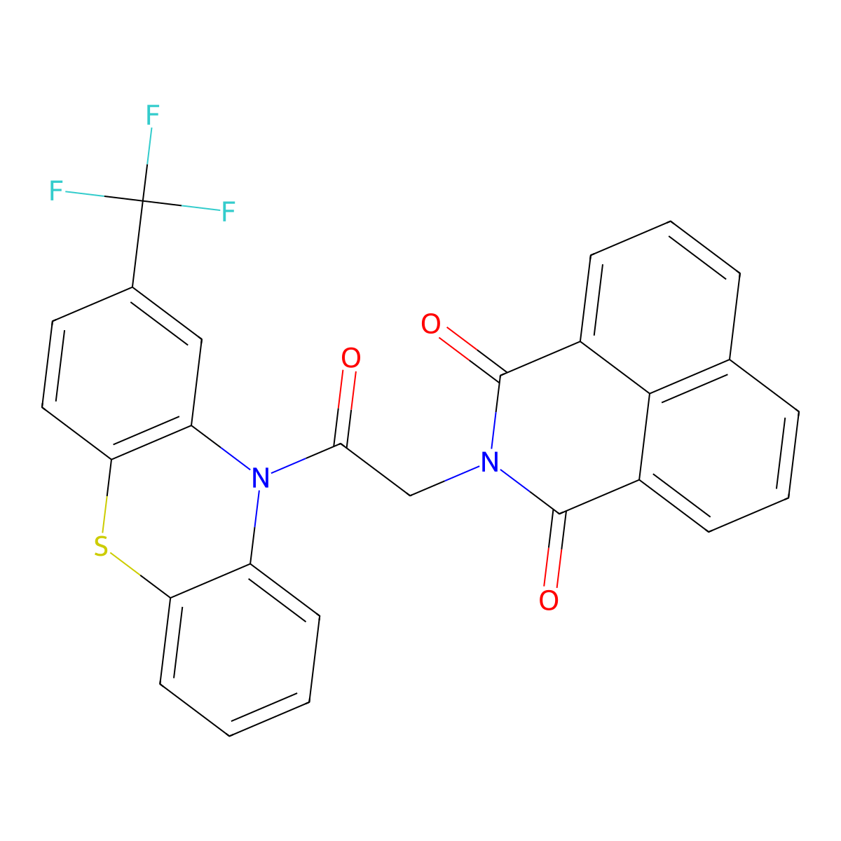 2-[2-Oxo-2-[2-(trifluoromethyl)phenothiazin-10-yl]ethyl]benzo[de]isoquinoline-1,3-dione molecular structure, CAS 330828-41-6