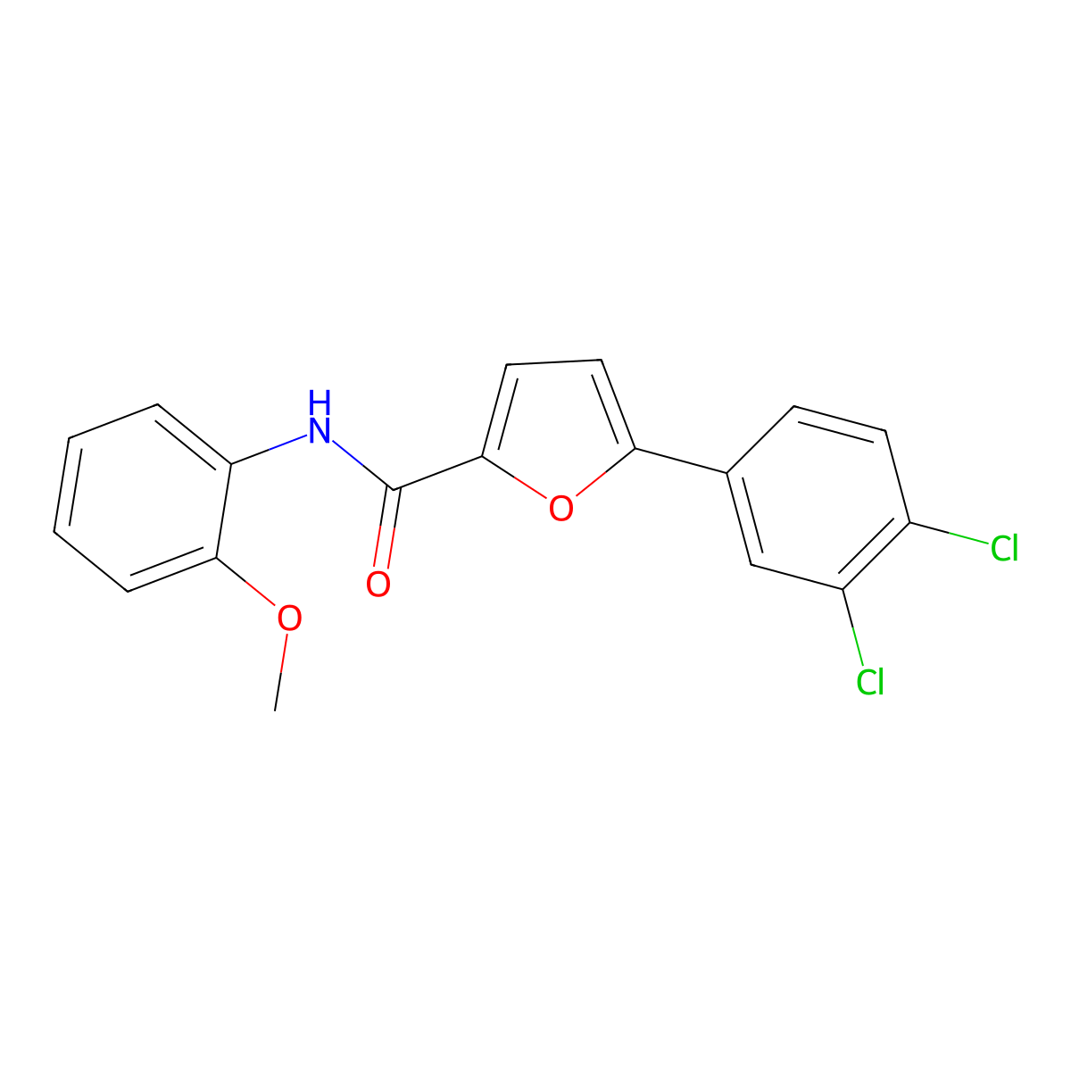 5-(3,4-dichlorophenyl)-N-(2-methoxyphenyl)furan-2-carboxamide molecular structure, CAS 330828-86-9