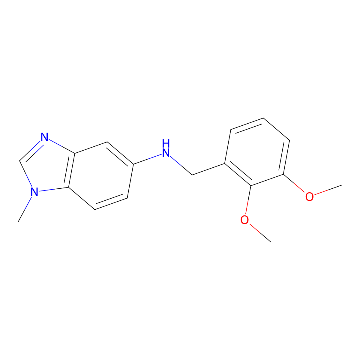 (2,3-Dimethoxy-benzyl)-(1-methyl-1H-benzoimidazol-5-yl)-amine molecular structure, CAS 330828-87-0