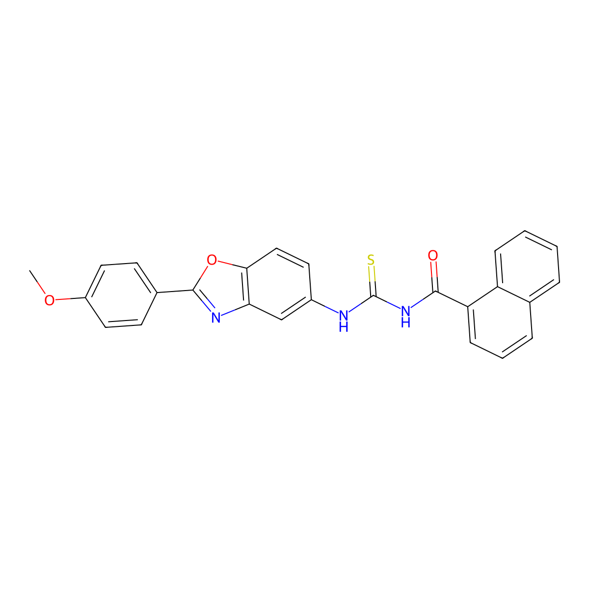 N-[[2-(4-methoxyphenyl)-1,3-benzoxazol-5-yl]carbamothioyl]naphthalene-1-carboxamide molecular structure, CAS 330828-93-8