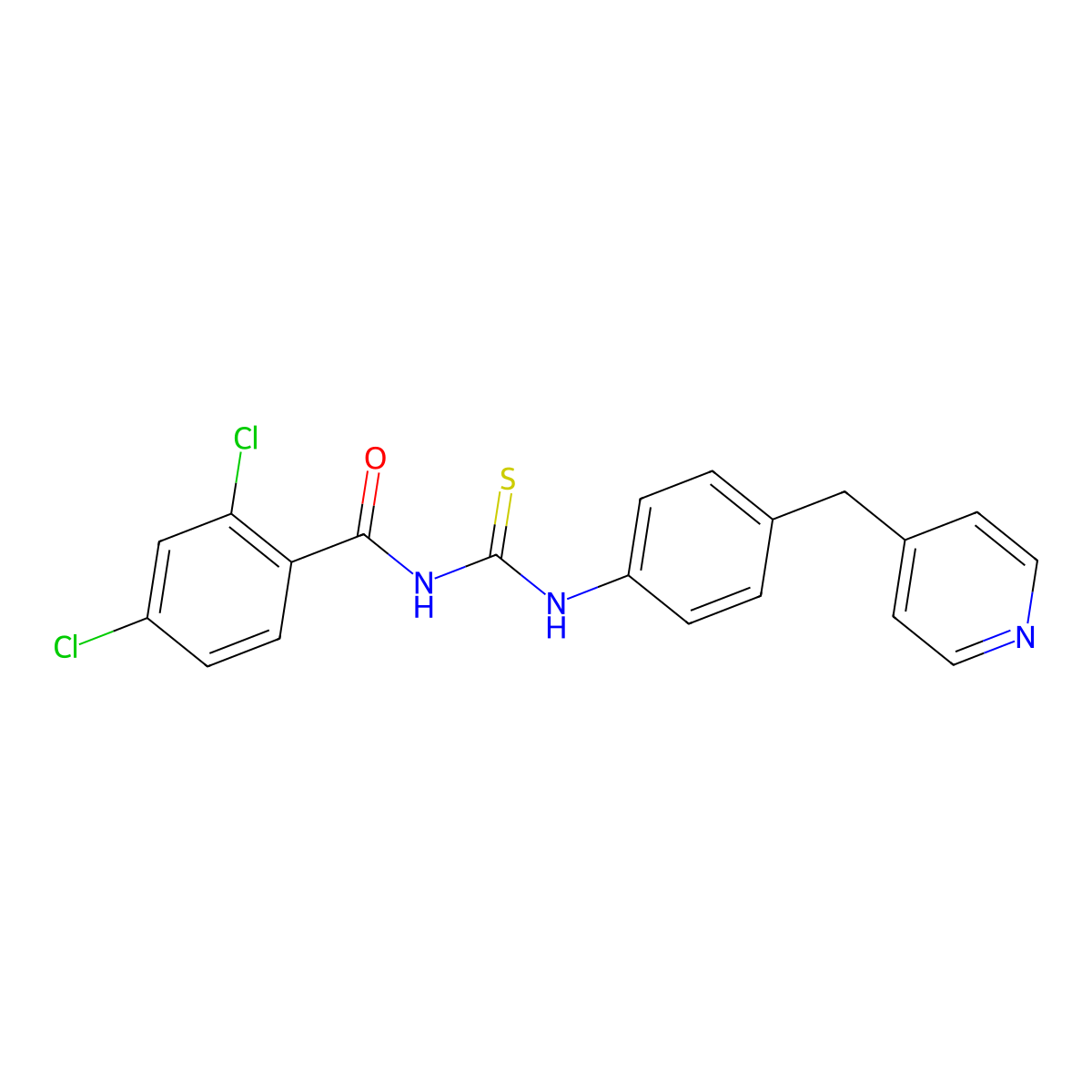 2,4-dichloro-N-{[4-(pyridin-4-ylmethyl)phenyl]carbamothioyl}benzamide molecular structure, CAS 330829-00-0