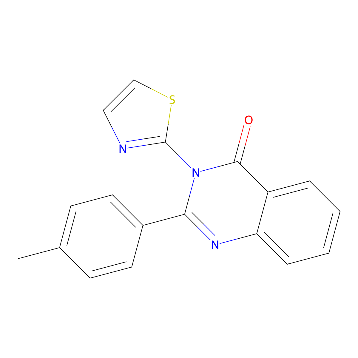 2-(4-methylphenyl)-3-(1,3-thiazol-2-yl)quinazolin-4(3H)-one molecular structure, CAS 330829-03-3