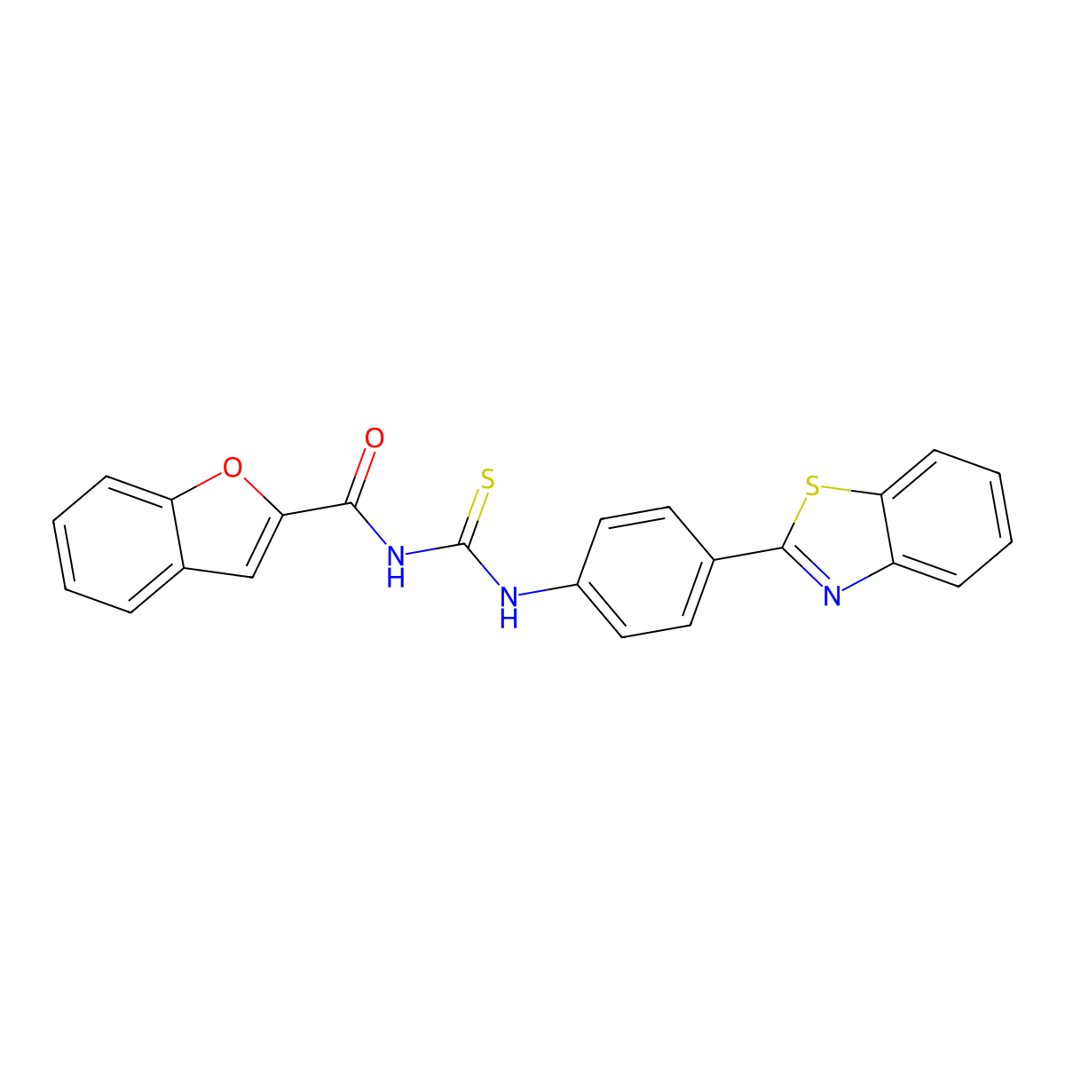 N-[[4-(1,3-benzothiazol-2-yl)phenyl]carbamothioyl]-1-benzofuran-2-carboxamide molecular structure, CAS 330829-05-5