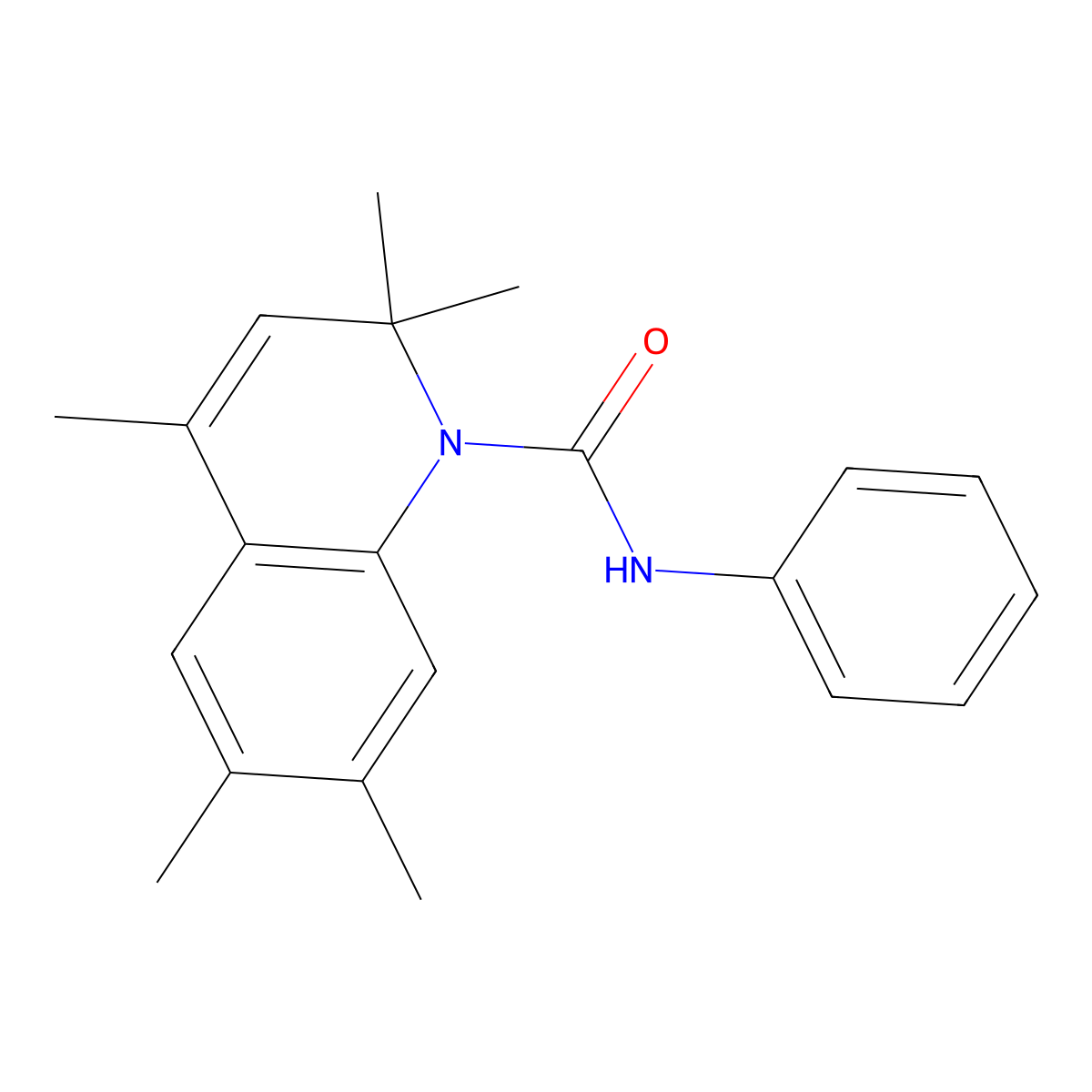 2,2,4,6,7-pentamethyl-N-phenylquinoline-1(2H)-carboxamide molecular structure, CAS 330829-06-6