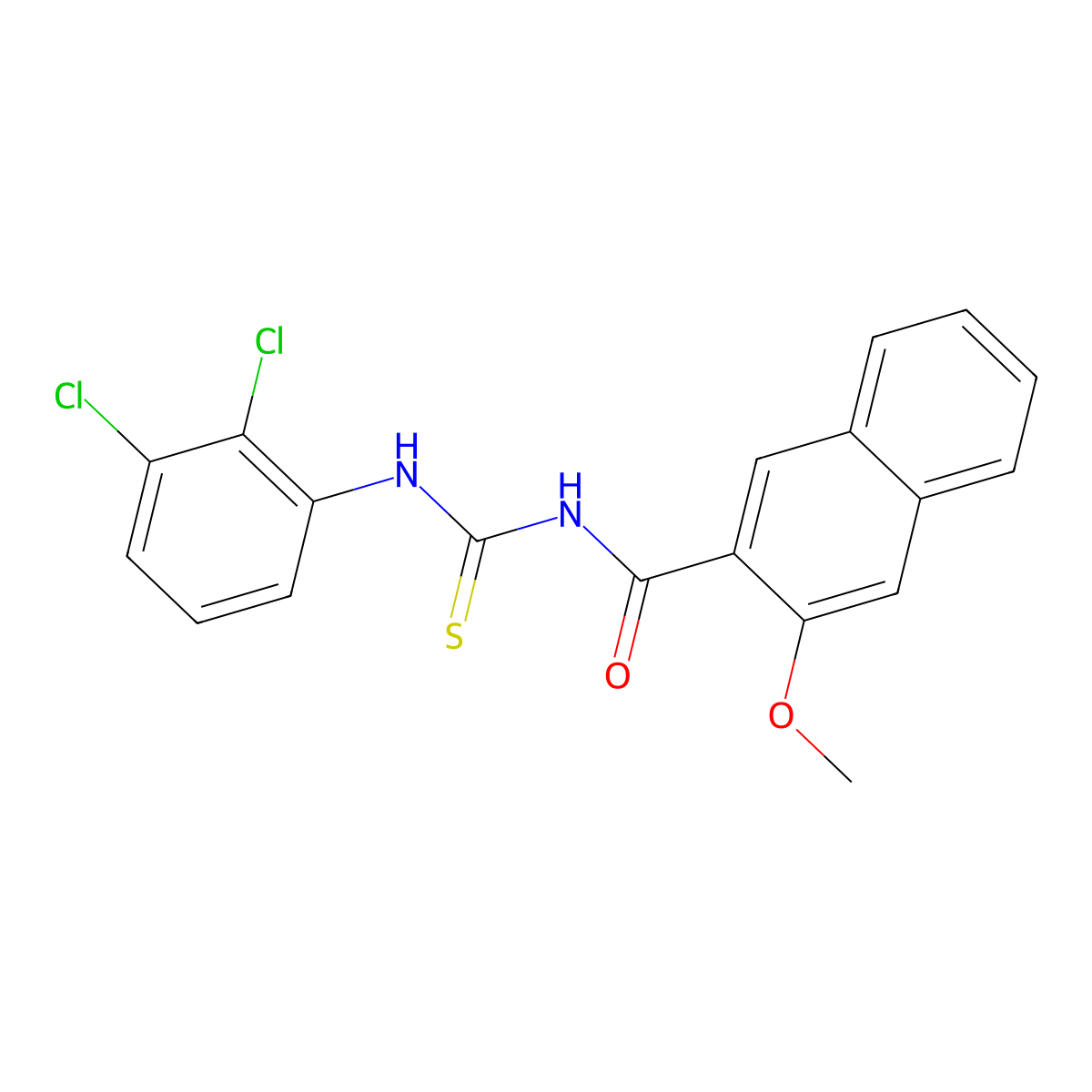 N-[(2,3-dichlorophenyl)carbamothioyl]-3-methoxynaphthalene-2-carboxamide molecular structure, CAS 330829-07-7