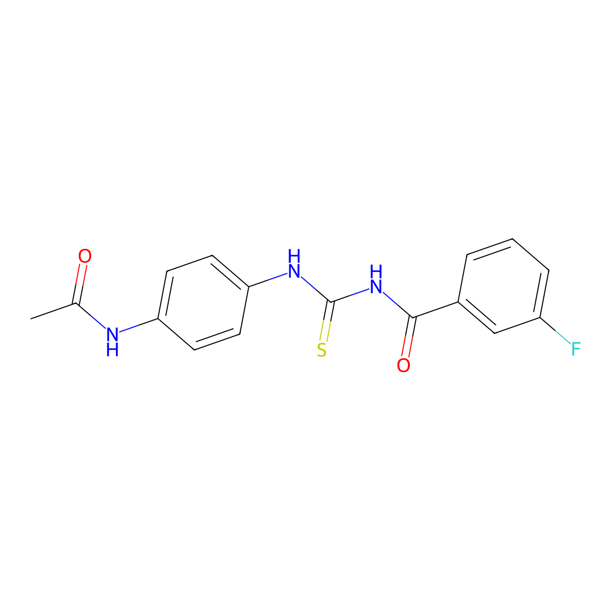 N-[(4-acetamidophenyl)carbamothioyl]-3-fluorobenzamide molecular structure, CAS 330829-09-9
